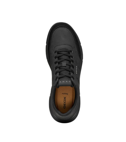 U66N8A 0EK22 C9999 - Sneakers - Scarpe Uomo Geox in Pelle Scamosciata Nera | Casual e Traspiranti
