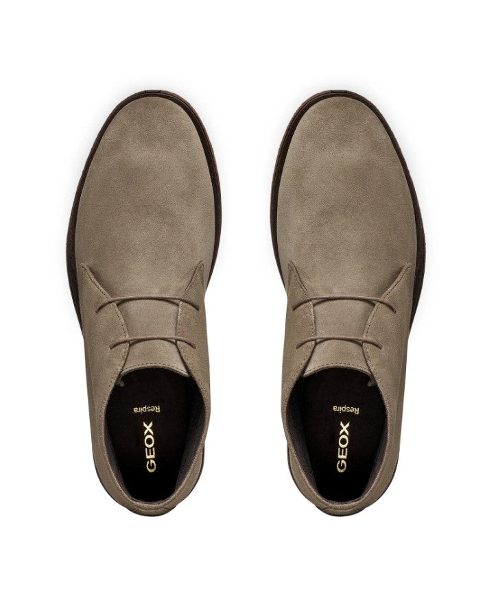 U6658D 00022 C1321 - Polacchina - Scarpe Uomo Geox in Pelle Scamosciata Tortora | Eleganti e Casual
