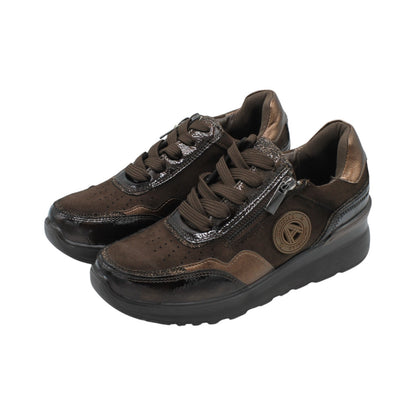 AMD31051_M - Sneakers - Amarpies Sneakers da Donna Comode con Zip e Lacci – Marrone