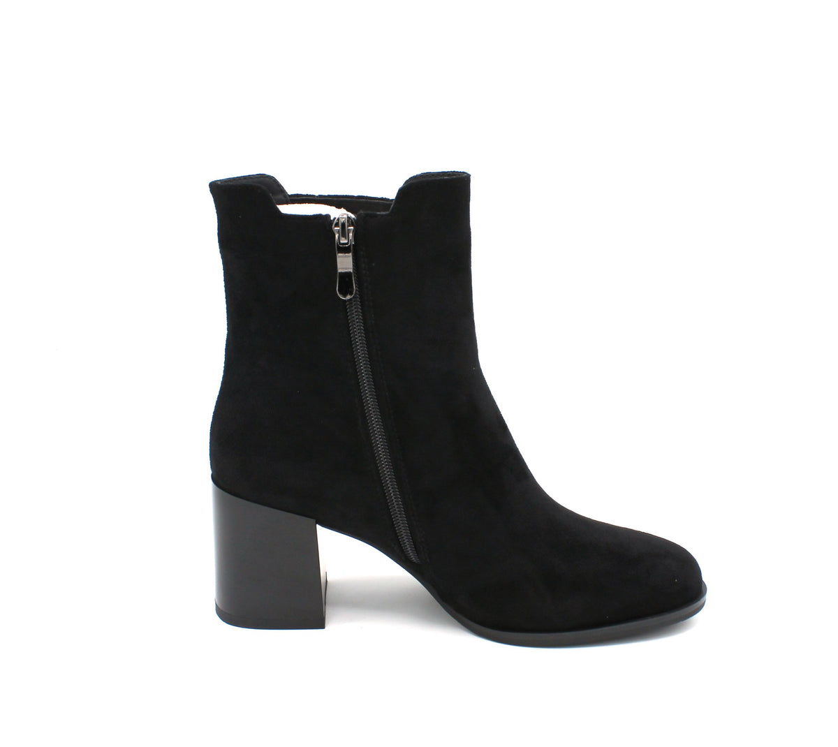 K13623 - Stivaletti - Keys tronchetti donna neri con tacco e cerniera laterale