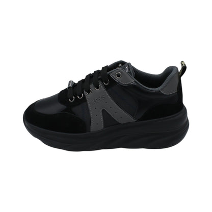 K13501_N - Sneakers - KEYS Scarpe Donna Nere con Suola Rialzata – Sportive e Casual