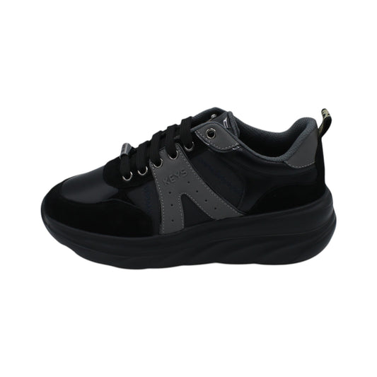 K13501_N - Sneakers - KEYS Scarpe Donna Nere con Suola Rialzata – Sportive e Casual