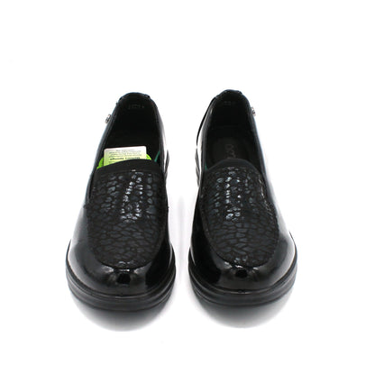 AMD31047_N - Mocassini - Amarpies Scarpe da Donna Comode con Zeppa e Dettagli Animalier – Nero