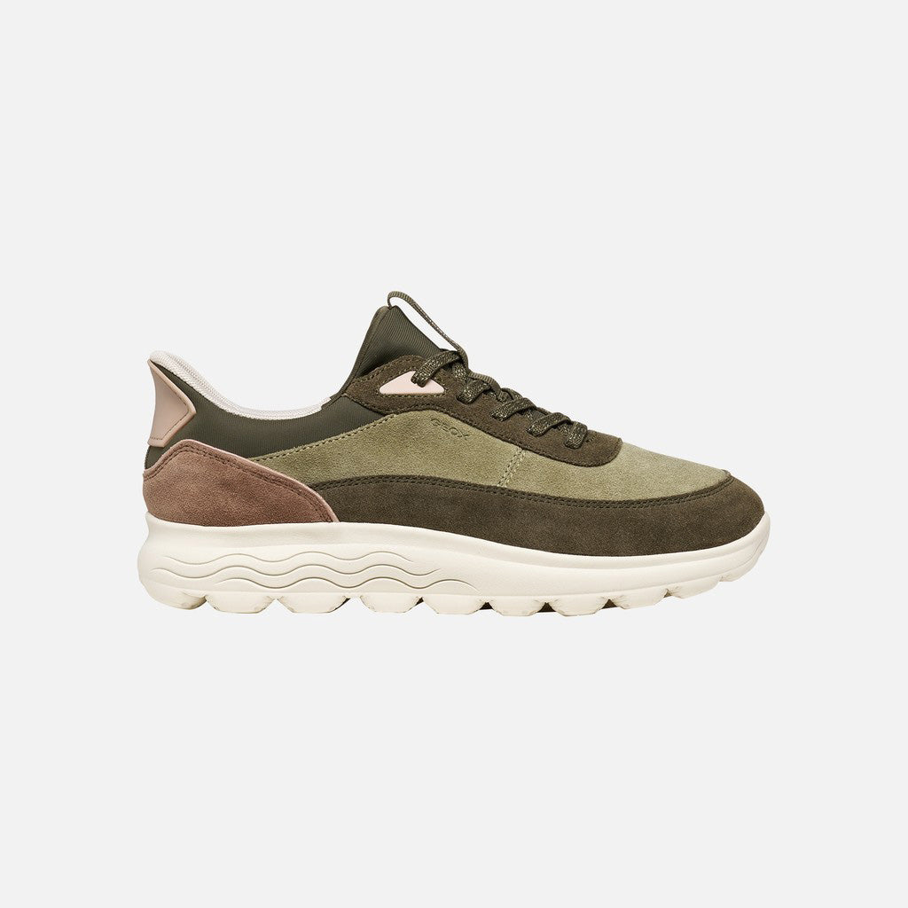 Geox Spherica Plus Donna Verde Sage/Military – Sneaker Comfort con Suola Ammortizzata