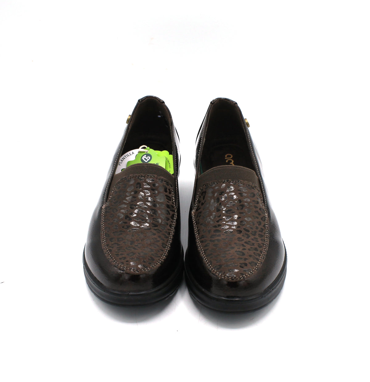 AMD31047_M - Mocassini - Scarpe da Donna Amarpies Comodi con Zeppa e Dettagli Animalier – Marrone