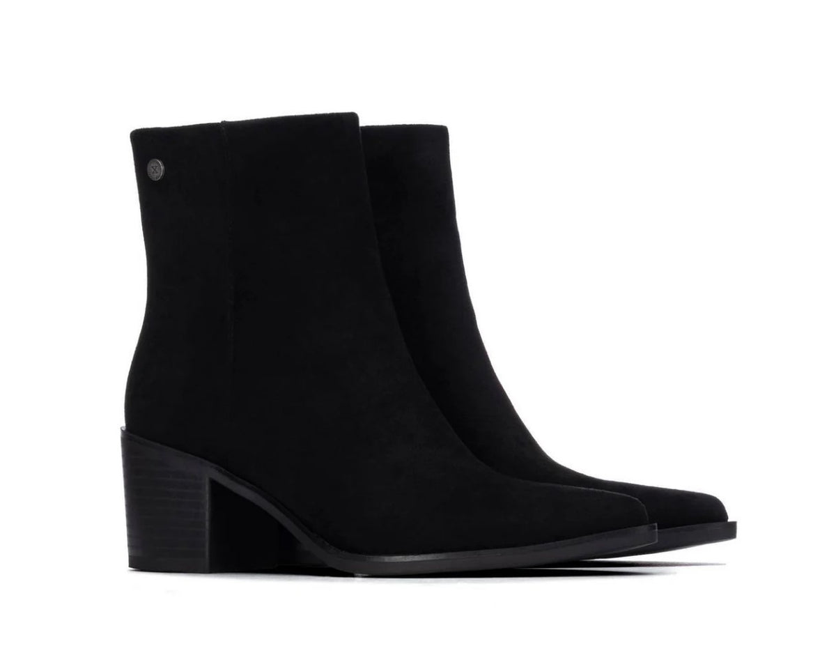 146509_N - Stivaletti - XTI tronchetti Donna Neri in Camoscio con Tacco texani