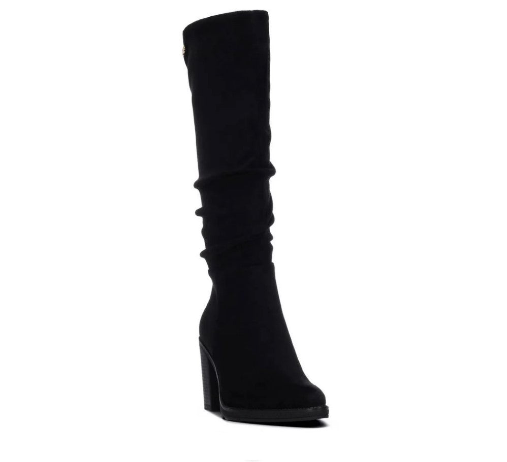 146529_N - Stivali - XTI Donna Neri in Camoscio Vegan Shoes con Tacco Largo