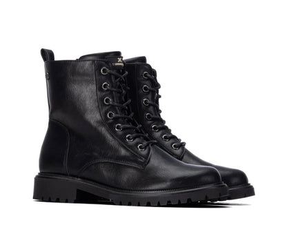 146243 - Stivaletti - Anfibi Donna con Lacci e Cerniera in Eco Pelle Nera – XTI Vegan