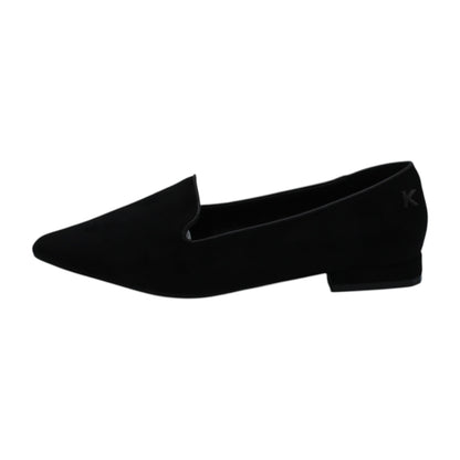 K13911_N - Ballerine -KEYS Mocassino Donna Nero in Camoscio a Punta con Tacco Basso