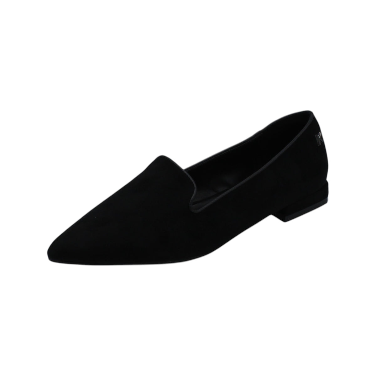 K13911_N - Ballerine -KEYS Mocassino Donna Nero in Camoscio a Punta con Tacco Basso