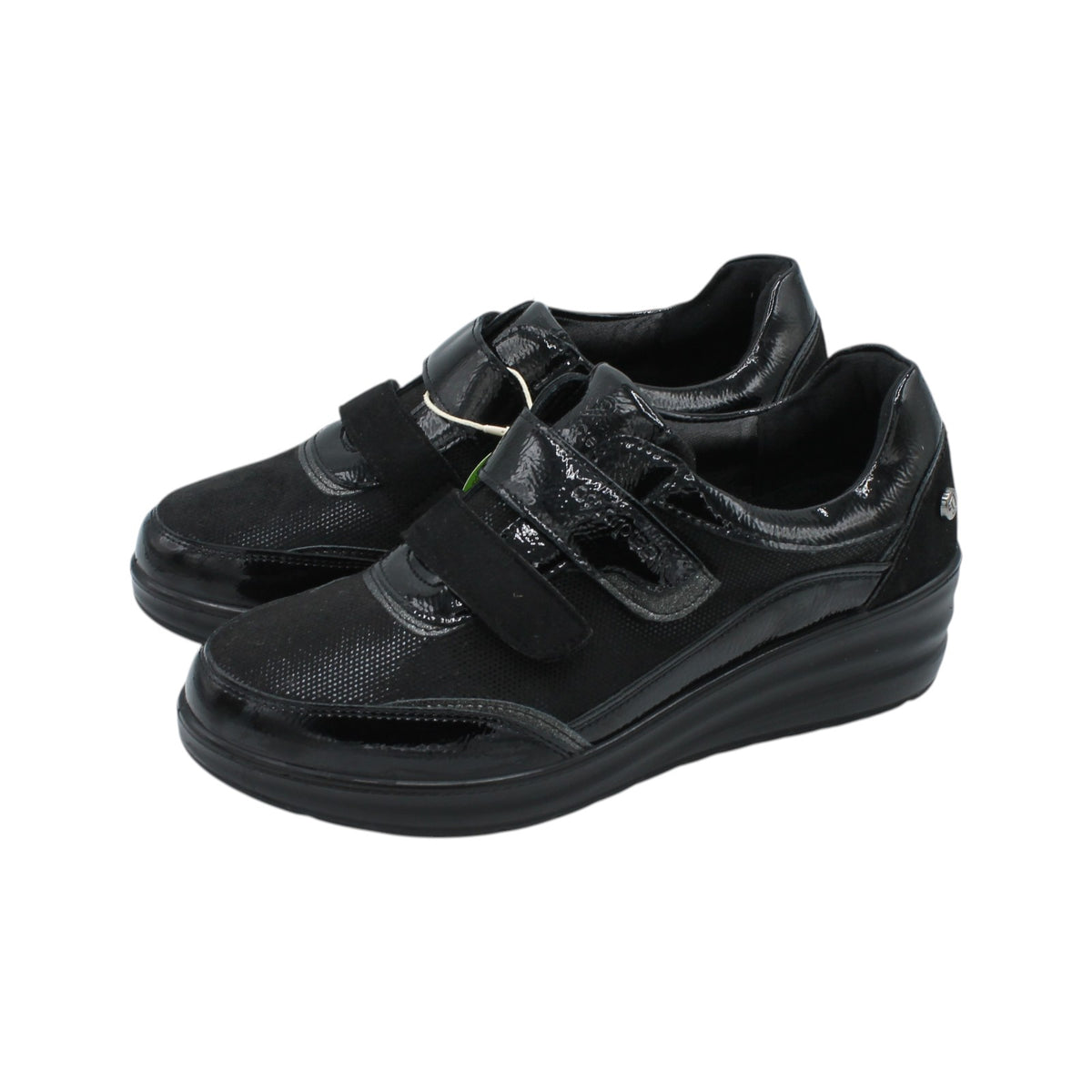 AMD31049 - Mocassini - Scarpe da Donna Amarpies Comode con Strappo e Zeppa – Nero