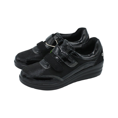 AMD31049 - Mocassini - Scarpe da Donna Amarpies Comode con Strappo e Zeppa – Nero