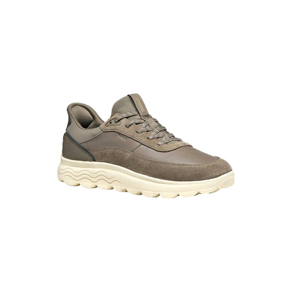 U56MPA 08522 C1018 - Sneakers - Scarpe Uomo Geox Spherica Plus – Pelle e Camoscio Dove Grey