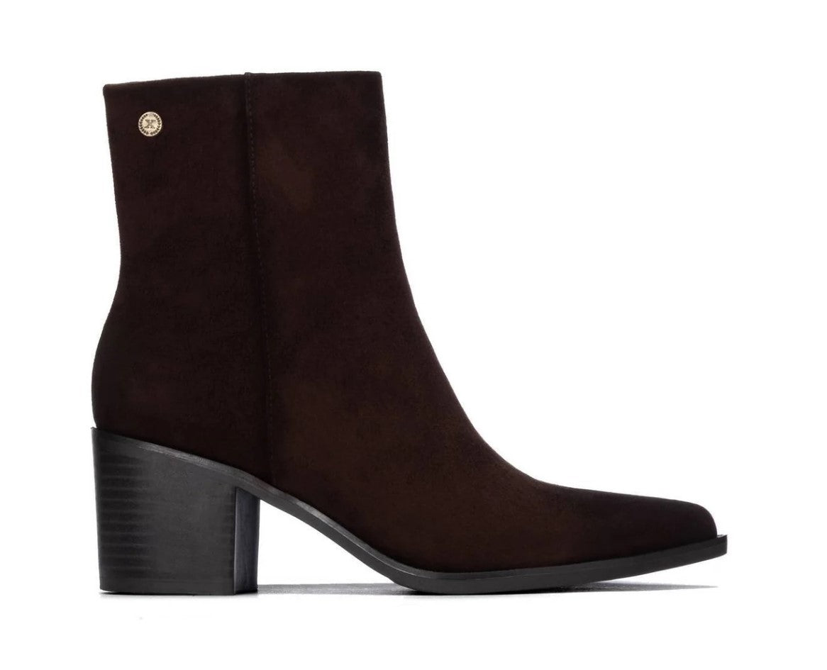 146509_M - Stivaletti - XTI Stivaletti Donna Marroni in Camoscio Texani con Tacco alto