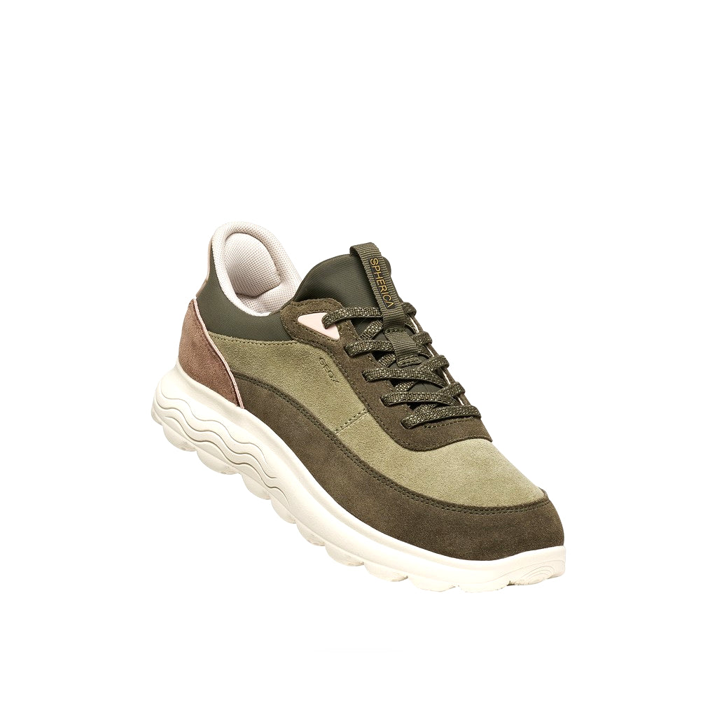 Geox Spherica Plus Donna Verde Sage/Military – Sneaker Comfort con Suola Ammortizzata