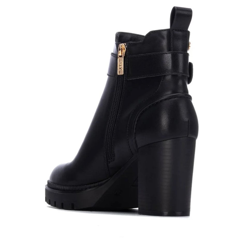 146044 - Stivaletti - Teonchetti Donna XTI Neri in Ecopelle con Tacco Alto e Plateau