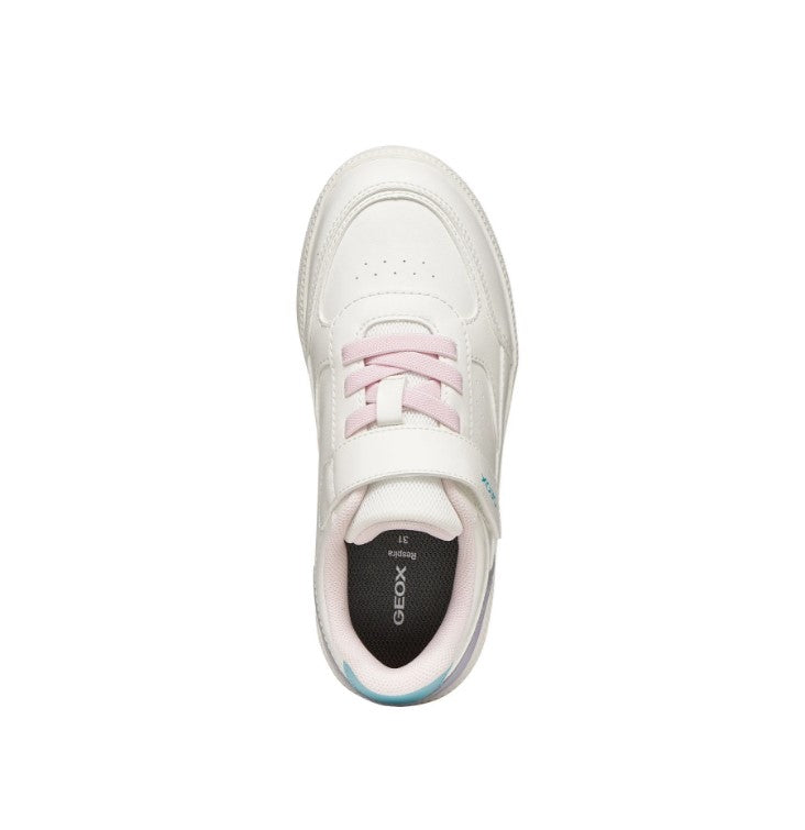 J66DKD 0003W C0761 - Sneakers - GEOX Scarpe Bambina Bianche con Dettagli Lilla e Azzurro