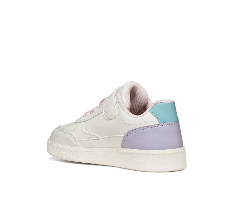 J66DKD 0003W C0761 - Sneakers - GEOX Scarpe Bambina Bianche con Dettagli Lilla e Azzurro