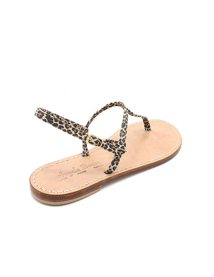 Sandali Artigianali da donna capresi in cuoio animalier