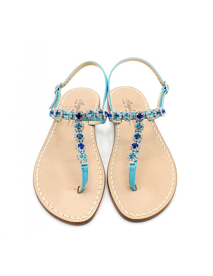 Sandali Artigianali da donna gioiello infradito bassi capresi in cuoio moda Capri