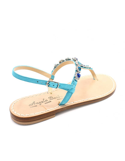 Sandali Artigianali da donna gioiello infradito bassi capresi in cuoio moda Capri