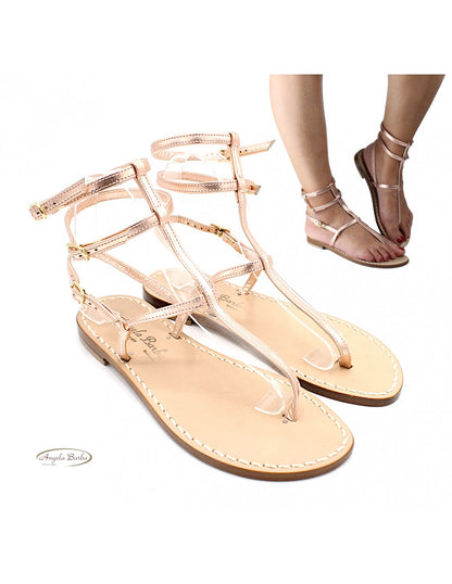 Sandali Artigianali da donna gladiatore alla schiava infradito bassi moda Capri