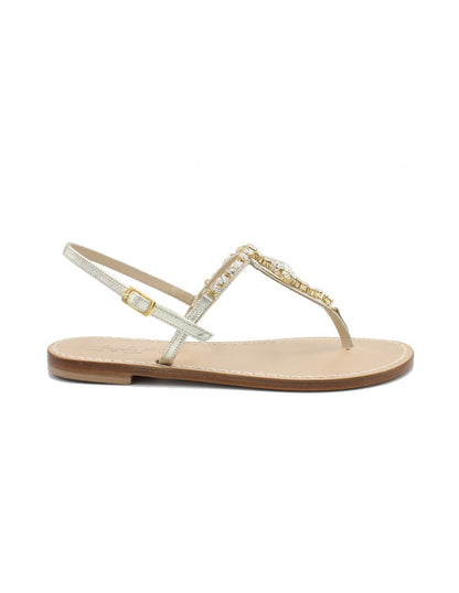 Sandali Artigianali da donna in cuoio gioiello fatti a mano moda Capri Positano Swarovski