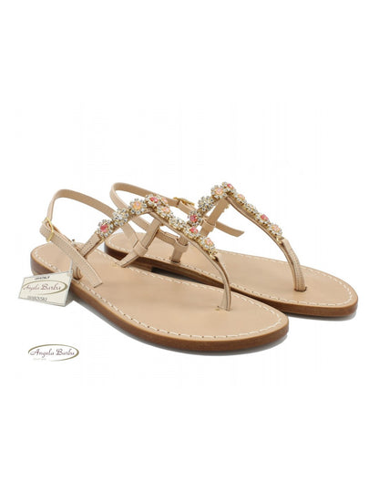 Sandali Artigianali da donna in cuoio gioiello fatti a mano moda Capri Positano Swarovski