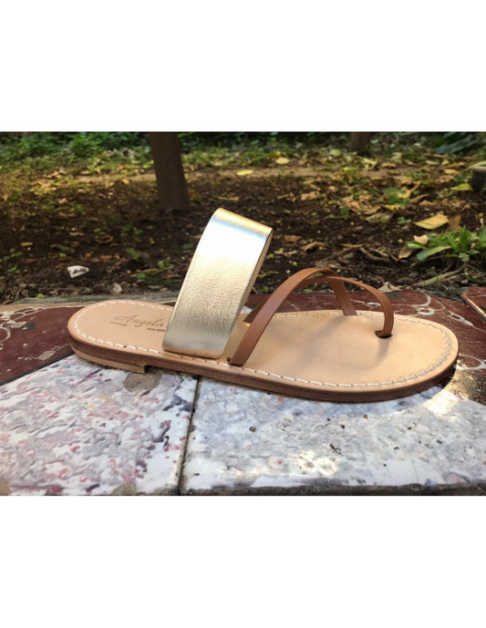Sandali artigianali da donna in pelle cuoio fatti a mano made in Italy