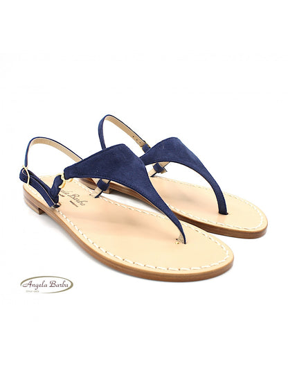 Sandali Artigianali in cuoio da donna moda capri positano Blu capresi