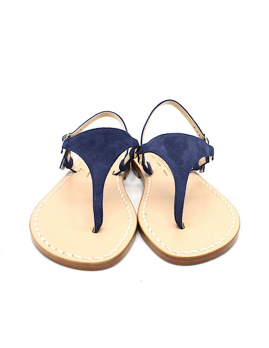 Sandali Artigianali in cuoio da donna moda capri positano Blu capresi