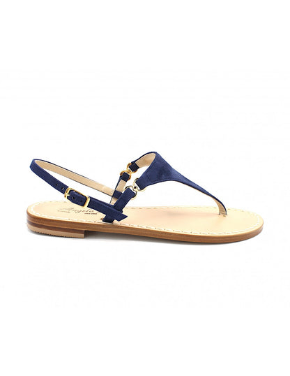Sandali Artigianali in cuoio da donna moda capri positano Blu capresi