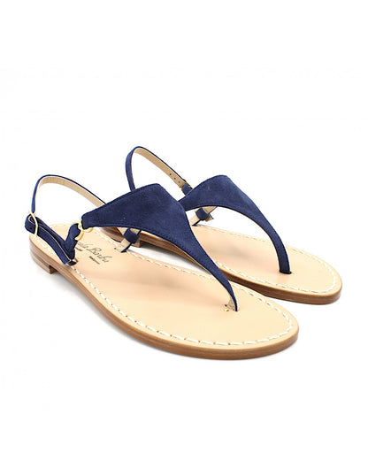 Sandali Artigianali in cuoio da donna moda capri positano Blu capresi