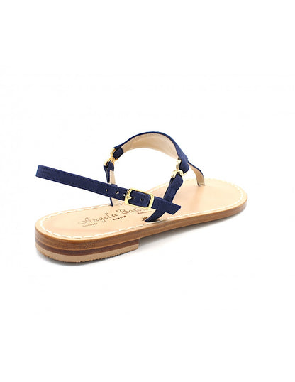 Sandali Artigianali in cuoio da donna moda capri positano Blu capresi