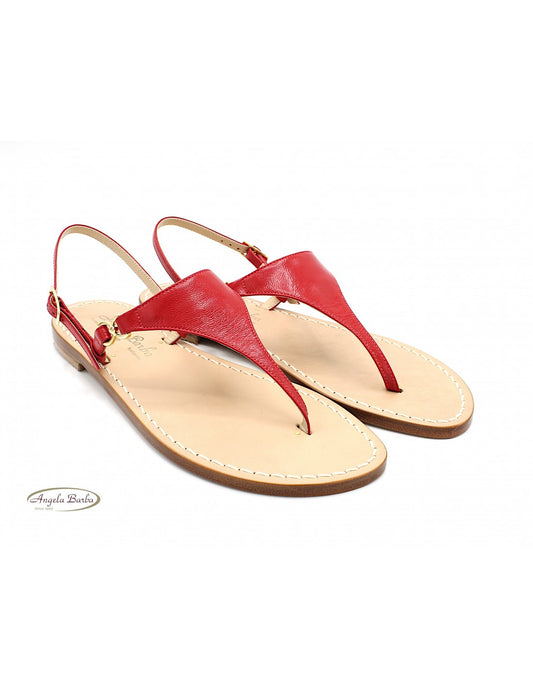 Sandali Artigianali in cuoio da donna moda capri positano Rosso capresi