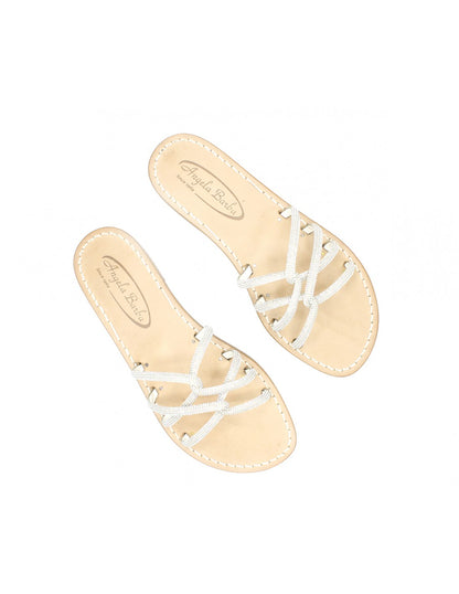 Sandali Artigianali moda Capri bassi Azzurra