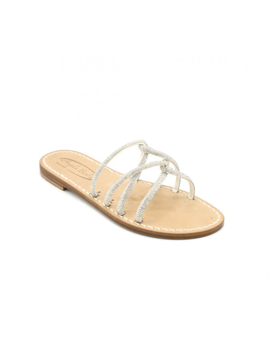 Sandali Artigianali moda Capri bassi Azzurra