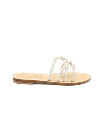 Sandali Artigianali moda Capri bassi Azzurra