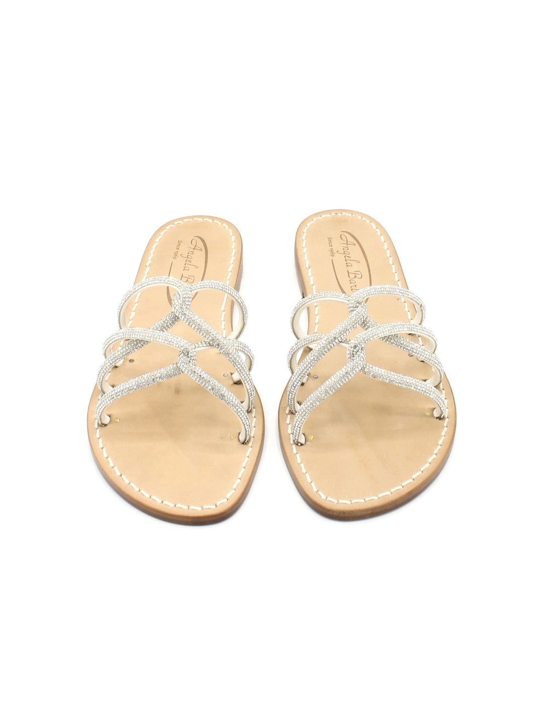 Sandali Artigianali moda Capri bassi Azzurra