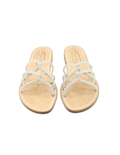 Sandali Artigianali moda Capri bassi Azzurra