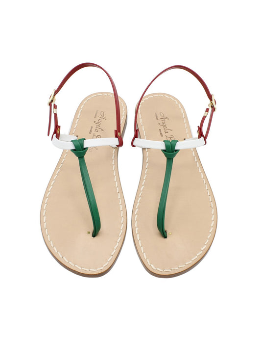 Sandali da donna artigianali in cuoio bassi fatti a mano moda Capri