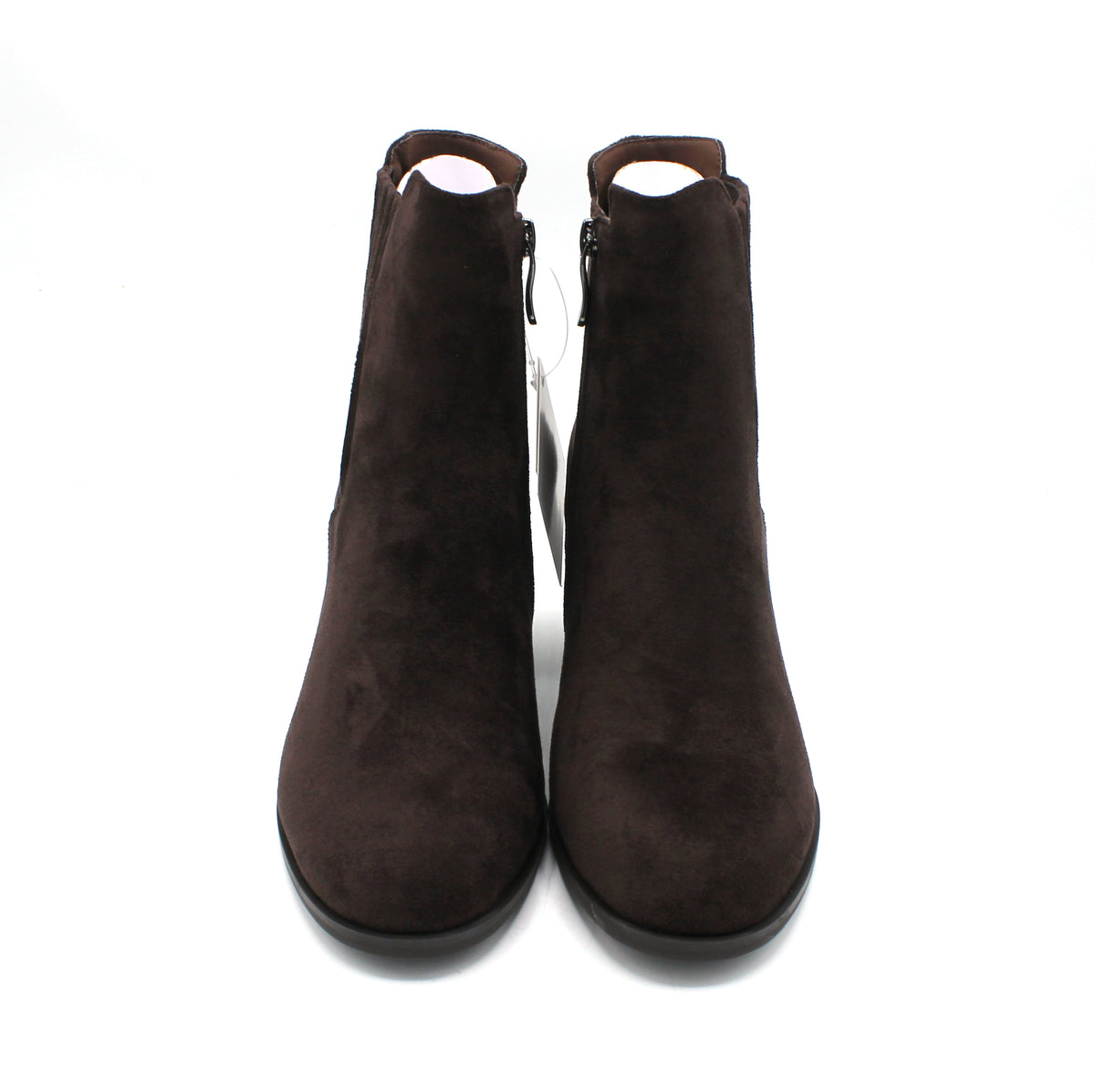 K13623_TM - Stivaletti - Keys tronchetti donna marrone scuro con tacco e cerniera