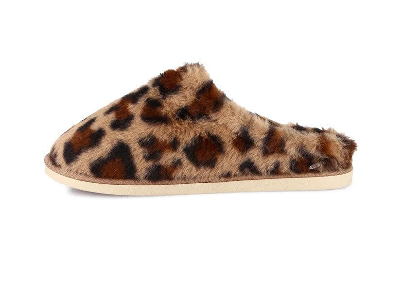 Grunland Pantofole leopardate effetto peluche a punta chiusa - CI3457