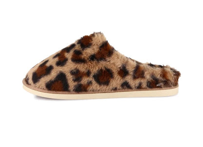 Grunland Pantofole leopardate effetto peluche a punta chiusa - CI3457