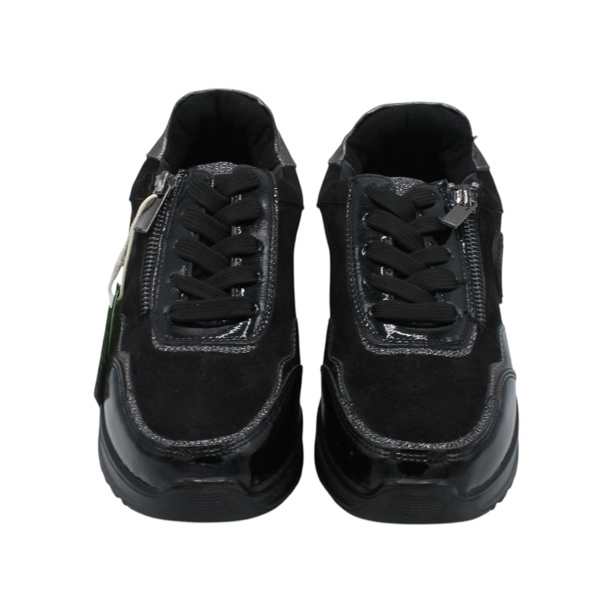 AMD31051_N - Sneakers - Amarpies Scarpe da Donna Comode con Zip e Lacci – Nero