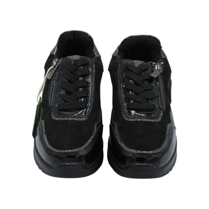 AMD31051_N - Sneakers - Amarpies Scarpe da Donna Comode con Zip e Lacci – Nero