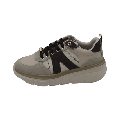 K13501_B - Sneakers - KEYS Scarpe Donna Beige e Marrone con Suola Rialzata