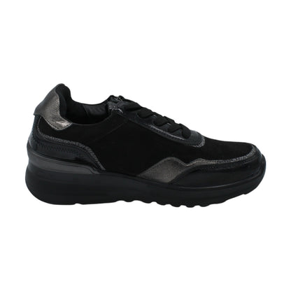 AMD31051_N - Sneakers - Amarpies Scarpe da Donna Comode con Zip e Lacci – Nero